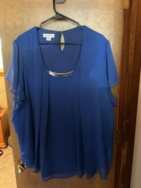 Royal Blue Jacqueline Smith 3X Top